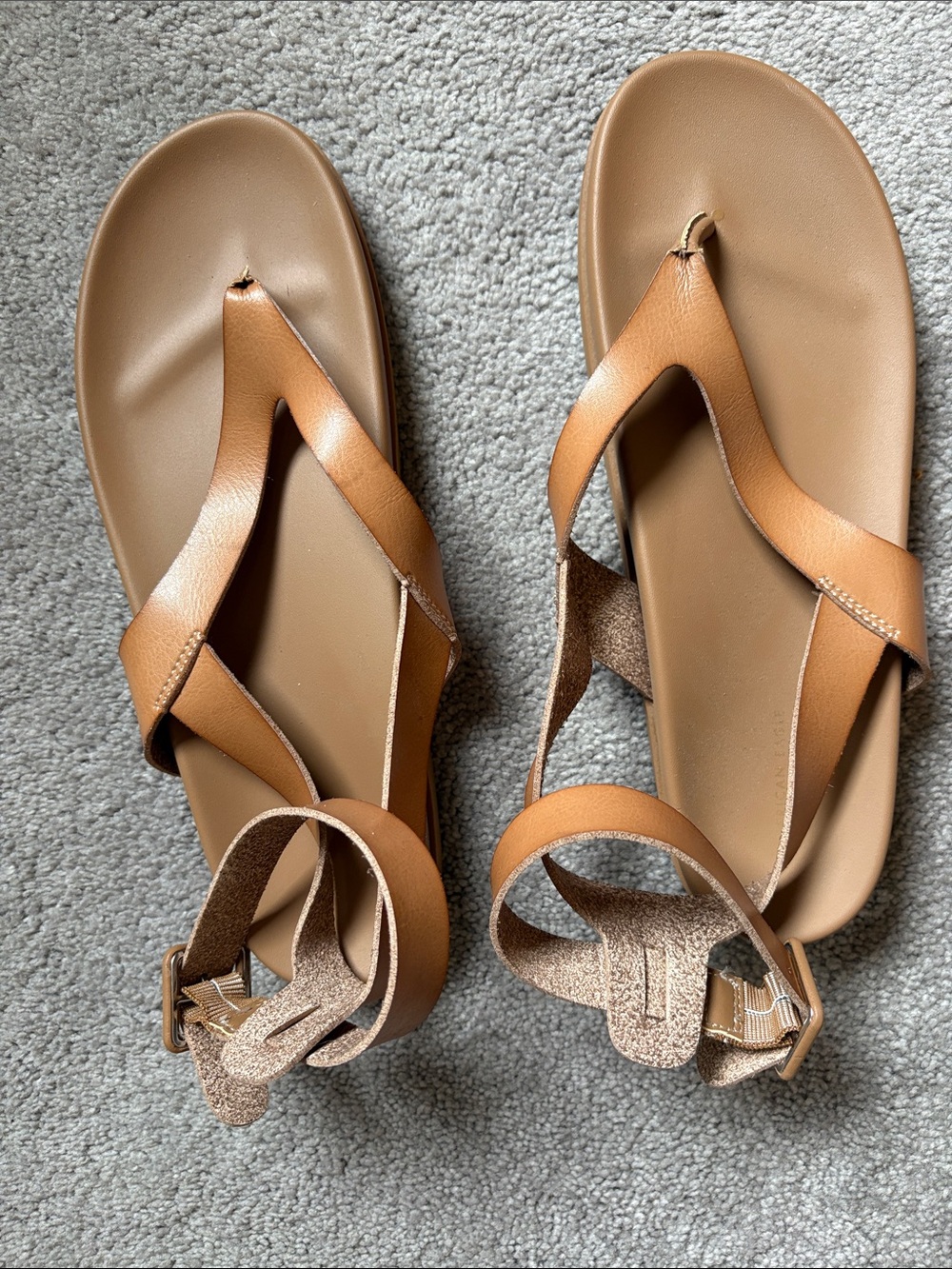 American Eagle, Women’s Tan Leather Ankle-Strap Sandals, 10, NEW, never worn